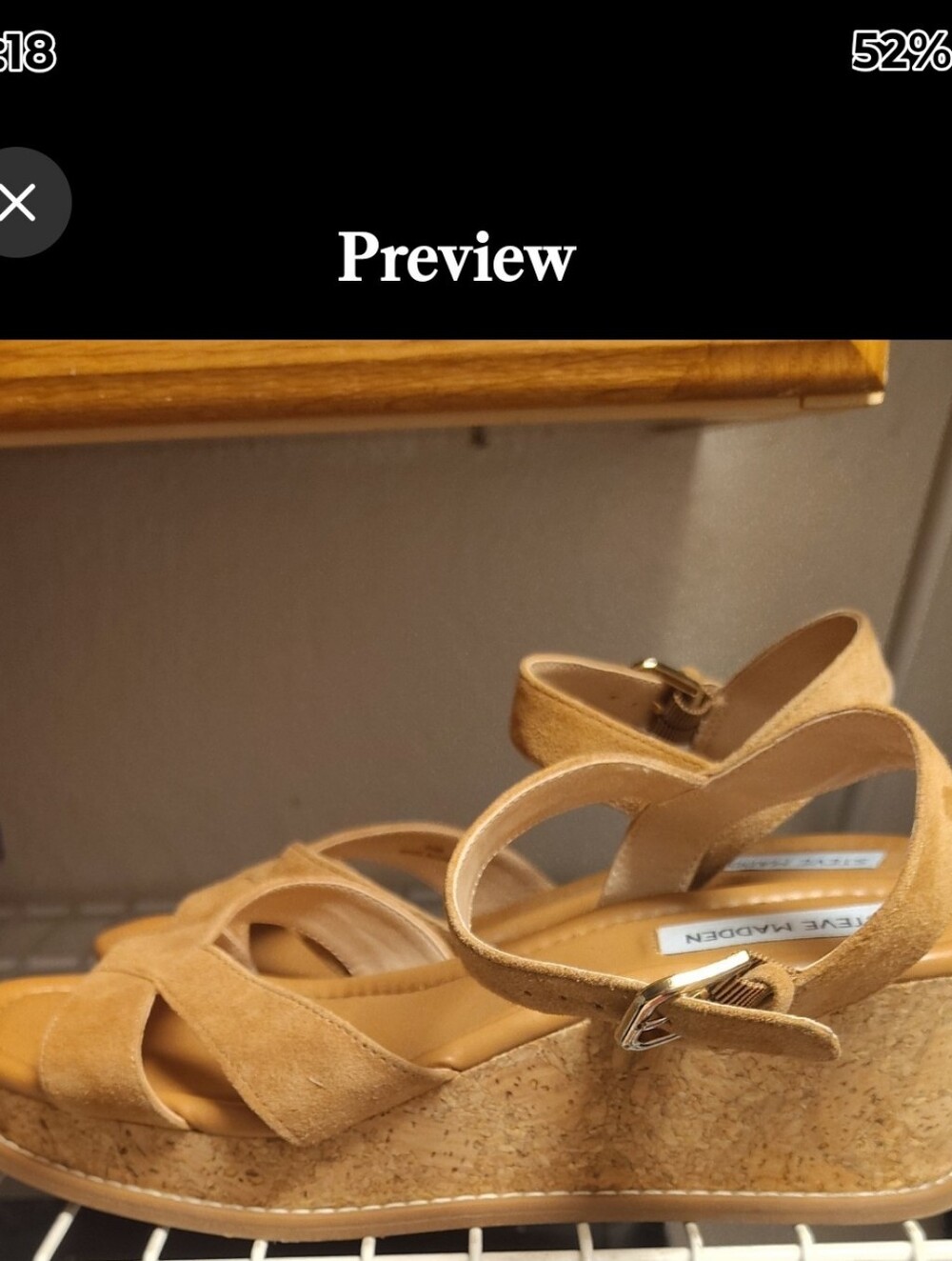 Steve Madden "Robbin" Tan Leather Ankle-Strap Sandals - Picture 6 of 7